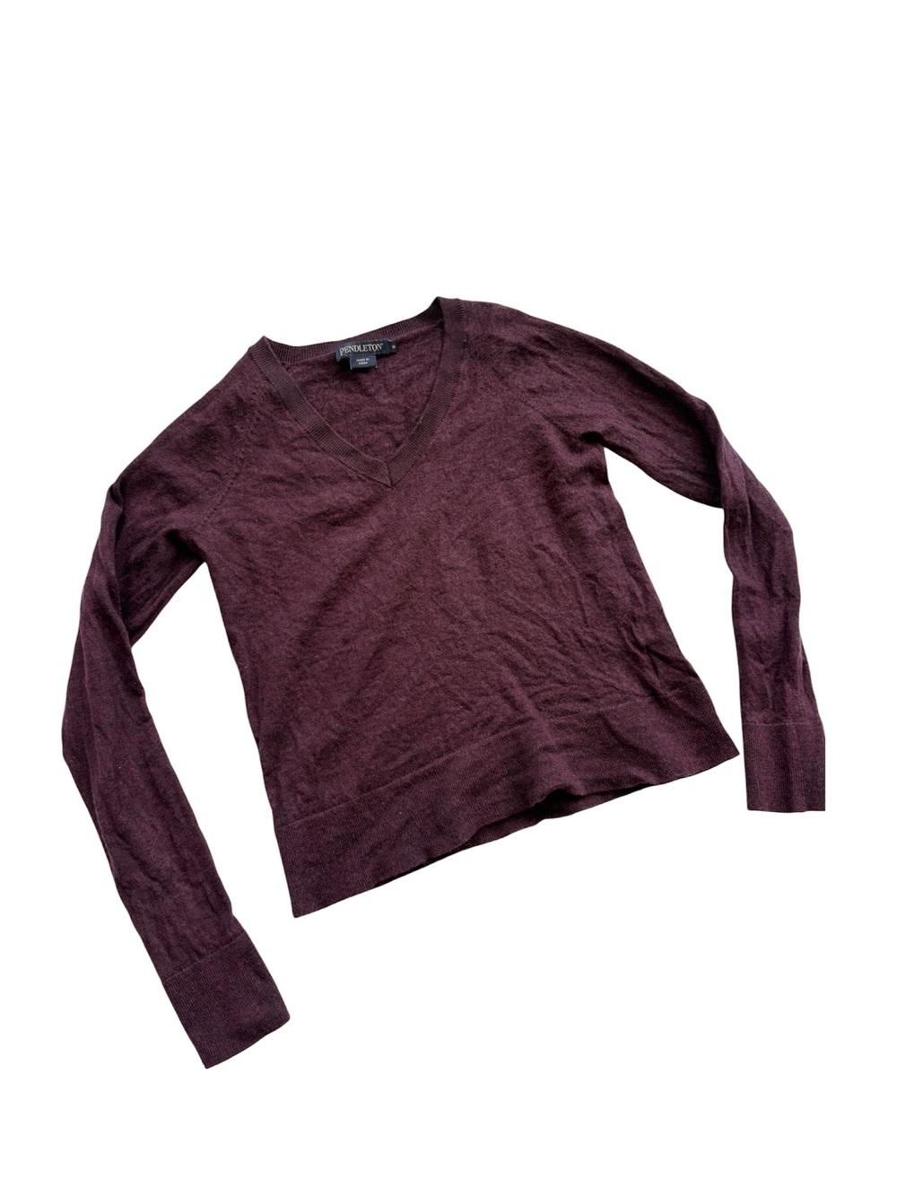 Pendleton Women's V-Neck Sweater in Plum